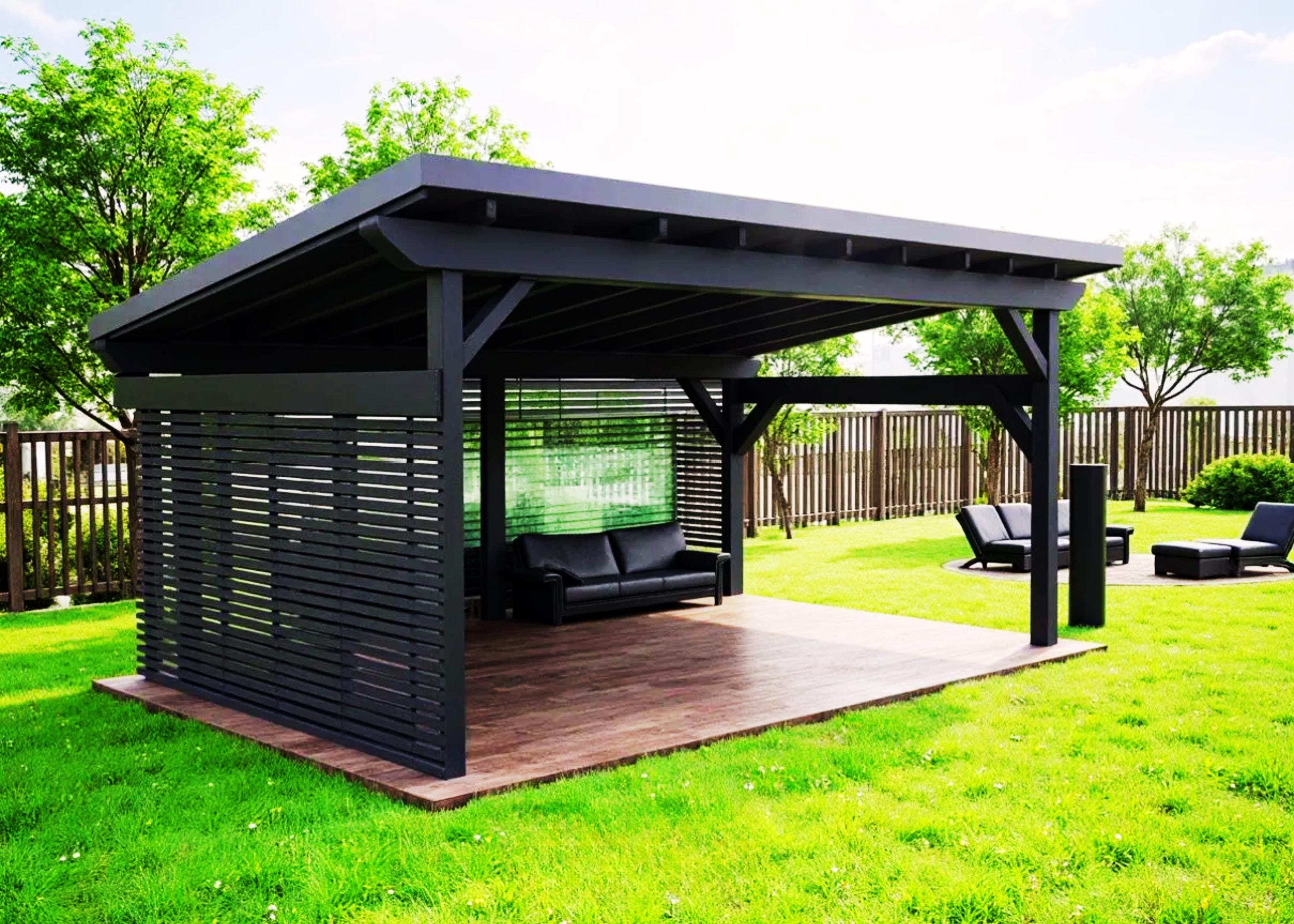 DIY 12x20 Lean-to Pavilion Plans | Modern Outdoor Shelter PDF | Sloped Roof Pergola | Wood Pavilion Build Plans | Instant Download