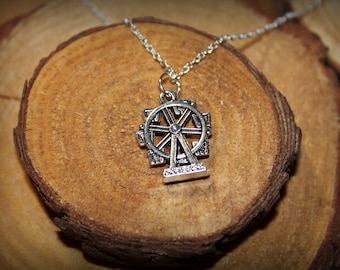 Adorable Carnival Ferris Wheel charm pendant necklace