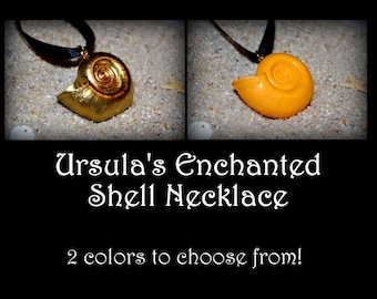 Ram Horn Ursula's Enchanted Golden Shell Mermaid Ariel's Voice Necklace