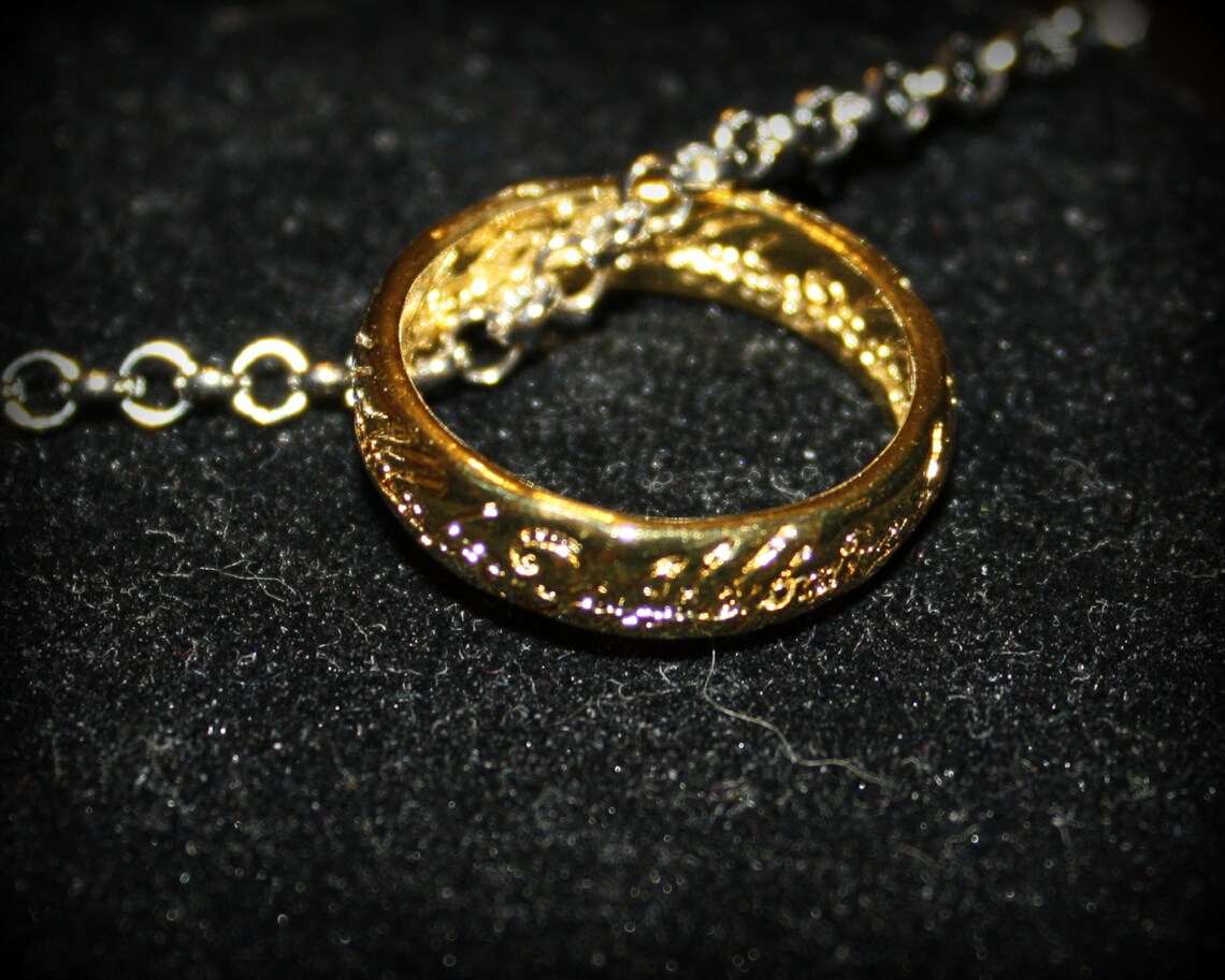 Hobbit Lord 'the Ring' Necklace 24k Gold Plated - Etsy