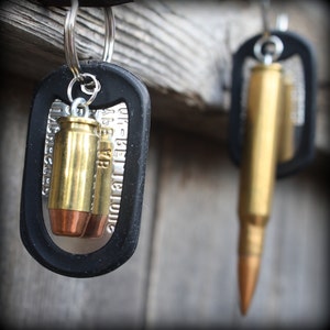 SPN John Dog Tag W/ inert Bullet Keychain