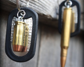 SPN John Dog Tag W/ inert Bullet Keychain