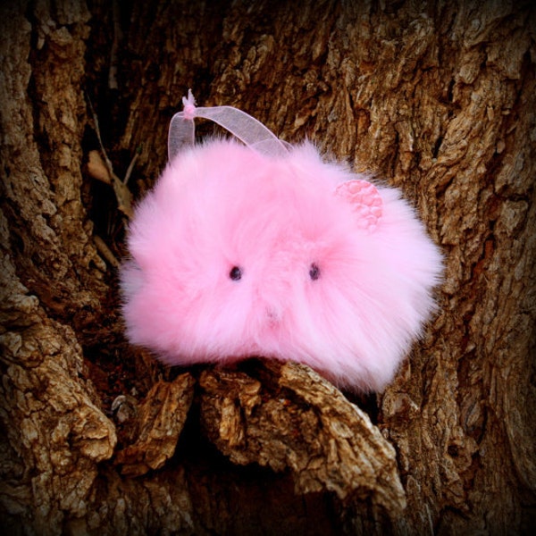 Handmade Pink Pygmy Poof Christmas Ornament