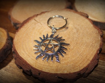 Sam Dean Protection Symbol Tattoo SPN Inspired Charm Pendant Keychain