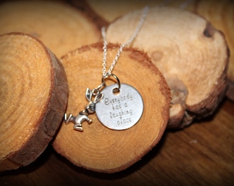 Fairy Tale Inspired 'Everybody's got a laughing place' brer rabbit charm pendant necklace