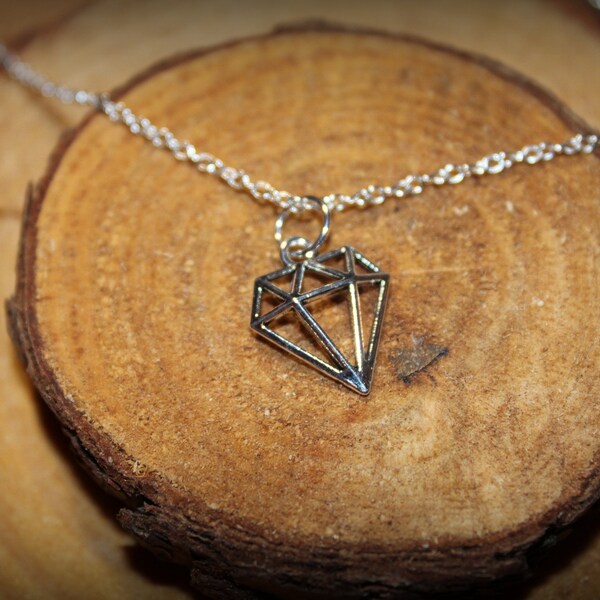 A girls best friend- Diamond charm pendant necklace