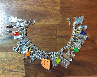 Jewelry: Fiddleheads Handmade Violin Charm Bracelet (#1 Silver