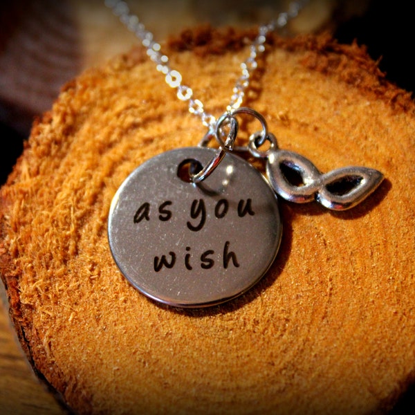 Fairy Tale Inspired 'As you wish' Mask charm pendant necklace