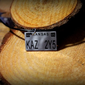 KAZ 2Y5 Chevy Impala License Plate SPN Inspired Charm Pendant Necklace