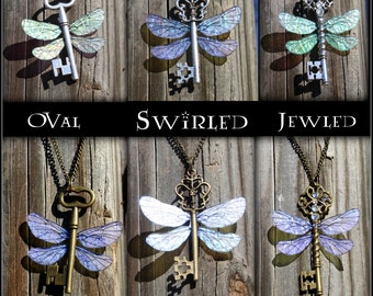 Flying Winged Key Themed Necklace