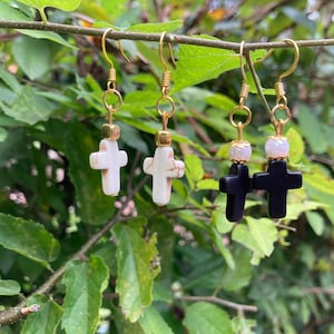 Dangle drop Cross earrings