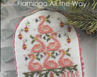 Hands On Design Flamingo All the Way HD224 - Christmas Counted Cross Stitch Pattern