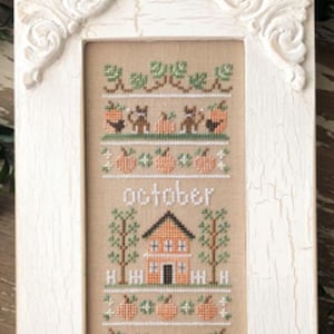 Country Cottage Needleworks - Échantillonneur d&#39;octobre - Modèle de point de croix compté