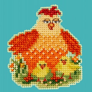 Mill Hill Spring Bouquet Collection Mama Hen MH18-2411 Ornament Beaded Counted Cross Stitch Kit