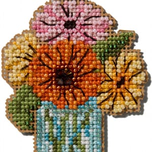 Mill Hill Spring Bouquet Collection Mason Jar MH18-2511 Ornament Beaded Counted Cross Stitch Kit