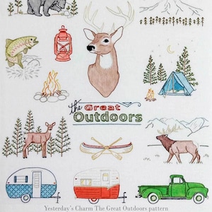 Yesterday&#39;s Charm The Great Outdoors Iron-on Embroidery Transfers E69
