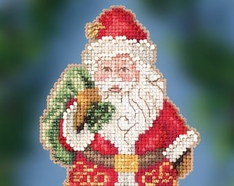 Jim Shore by Mill Hill Gift Bearing Santa JS20-2015 Christmas Ornament Beaded Counted Cross Stitch Kit