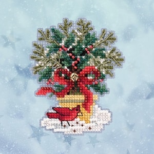 Mill Hill Winter Holiday Collection, Evergreen Topiary MH18-2035 Ornament Counted Cross Stitch Kit
