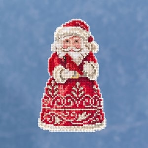 Jim Shore by Mill Hill Santa with Cardinal JS20-1913 Christmas Ornament Beaded Counted Cross Stitch Kit