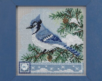 Mill Hill Buttons & Beads Winter Series Blue Jay MH14-2233 Counted Cross Stitch Kit with JABC Button