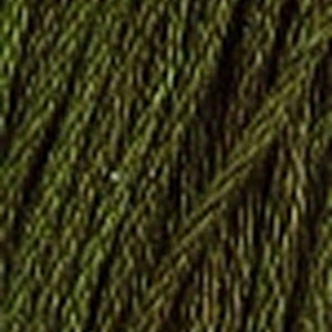 May include: Close-up of a dark green yarn with a textured, woven appearance.