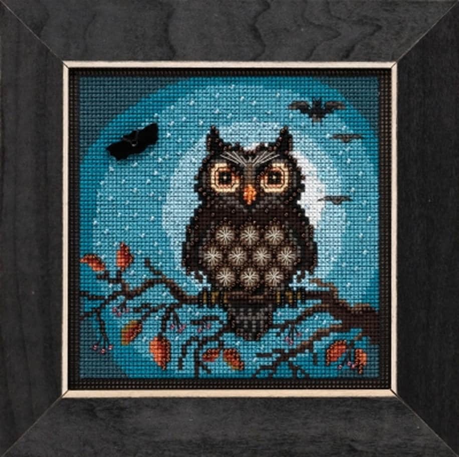 Mill Hill Buttons & Beads Midnight Owl MH14-1922 Beaded Counted Cross Stitch Kit with JABC Butto