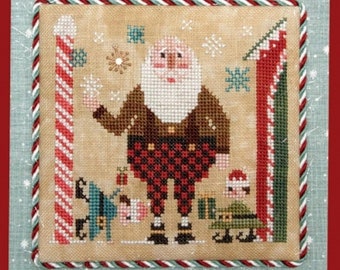 Heart In Hand Wee Santa 2019 Christmas Cross Stitch Pattern with Charm