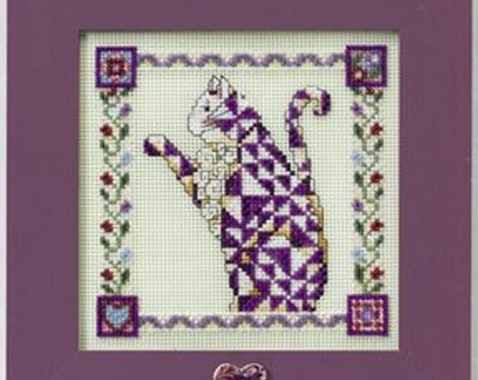 Mill Hill Quilted Cats Petunia JS148403, Jim Shore Beaded Counted