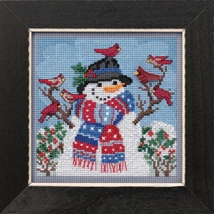 Christmas Welcome Beaded Counted Cross Stitch Kit Mill Hill Buttons & Beads 2020 Winter Series MH142031 