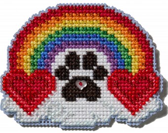 Mill Hill Spring Bouquet Collection Pawsitively Love MH18-2515 Ornament Beaded Counted Cross Stitch Kit