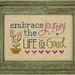 Lizzie Kate Flip-It F154 - Embrace The Journey - Counted Cross Stitch Chart Pattern with Button