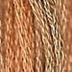 May include: Close-up of a multi-colored yarn with brown, beige, and white strands. The yarn is twisted and textured.
