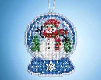 Mill Hill Snow Globe Charmed Ornaments, Snowman Globe MH16-1933 Counted Cross Stitch Kit
