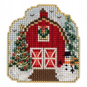 Mill Hill Winter Holiday Collection Winter Barn MH18-2233 Christmas Ornament Counted Cross Stitch Kit