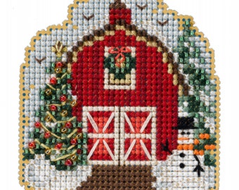 Snowman With Cocoa Cross Stitch Kit - Jim Shore 2021 Christmas Ornament DIY