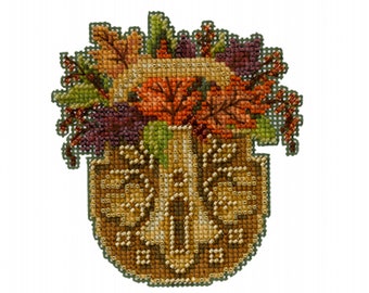 Mill Hill Antique Locks Trilogy - Autumn Lock MH19-2212 Ornament Beaded Counted Cross Stitch Kit