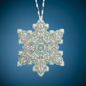 Mill Hill Beaded Holiday, Aqua Mist Snowflake MH21-2015 Christmas Ornament Counted Cross Stitch Kit