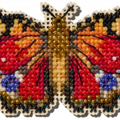 Kit échantillonneur Mill Hill MH14-6104 - Série Printemps - Boutons Et Perles, Avec Cadre