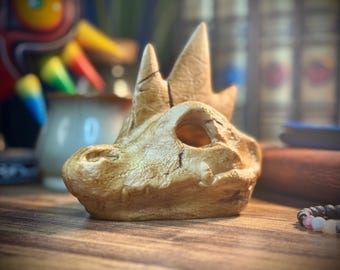 Feraligatr - Handcrafted Skull Lantern - Tea Light Included