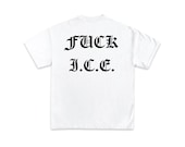 FUCK ICE Old English White T-shirt Streetwear Unisex Loose Fit Los