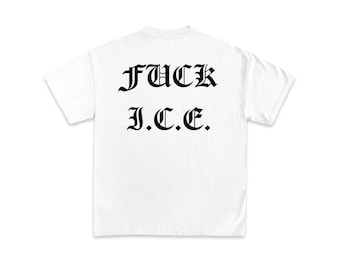 FUCK ICE Old English Mexico Flag White T-shirt Streetwear Unisex