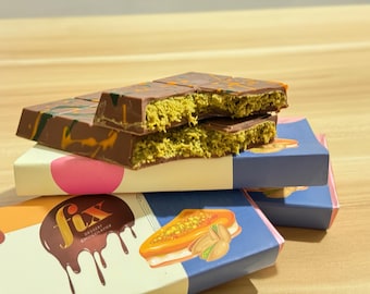 Authentic Dubai Chocolate Fix Dessert Chocolatier - Set of 6 Bars