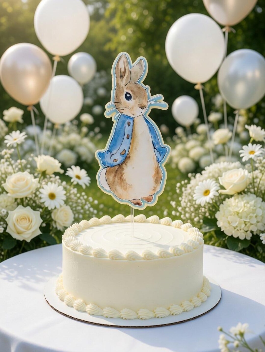 Rabbit Topper Peter Rabbit Caketopper, 3D Layered Bunny Topper, Peter Rabbit Birthday ...