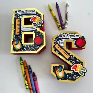 Teacher 3D Letters, Teacher gifts, Teacher Desk Decor, Teacher Appreciation Gifts,Back to School Teacher Gift, Custom 3D Letter Teachers