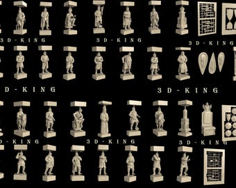 3D STL Chess Models: Crusaders vs Russians Battle Theme - CNC Router, 3D Printer