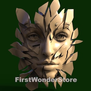 3D STL Modell von Frau Gesicht gebrochen Spiegel für CNC-Fräser Engraver Carving-Maschine 3D-Drucker Artcam Aspire Fusion3D