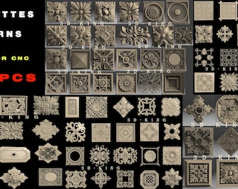 130+ Square Rosettes 3D STL Models for CNC Router (Digital Download)