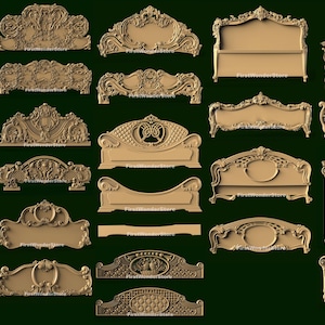 27 stuks 3D STL-modellen van bedhoofdeinden en voeteneinden sets voor CNC-router graveur Carving Machine 3D-printer Artcam Aspire Fusion3D