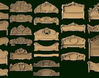3D Bed Headboard & Legboard STL Models for CNC Router (27 Pcs)