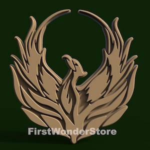 3D STL modèle 22 symbole oiseau phénix pour routeur CNC graveur machine à découper imprimante 3D, Aspire, Artcam, Fusion3D